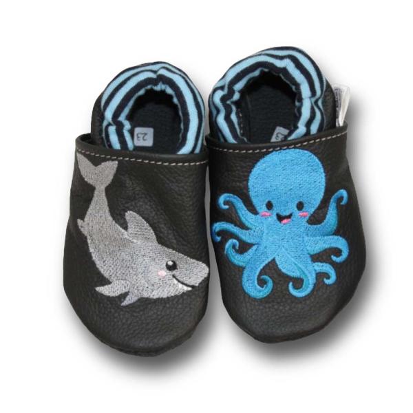 Krabbelschuhe Hai & Krake
